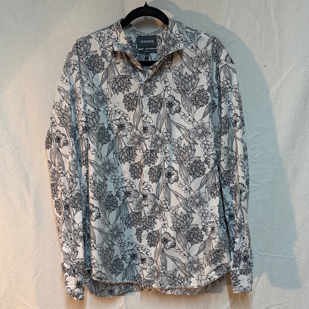 Bonobos Floral Black and White Men’s Shirt